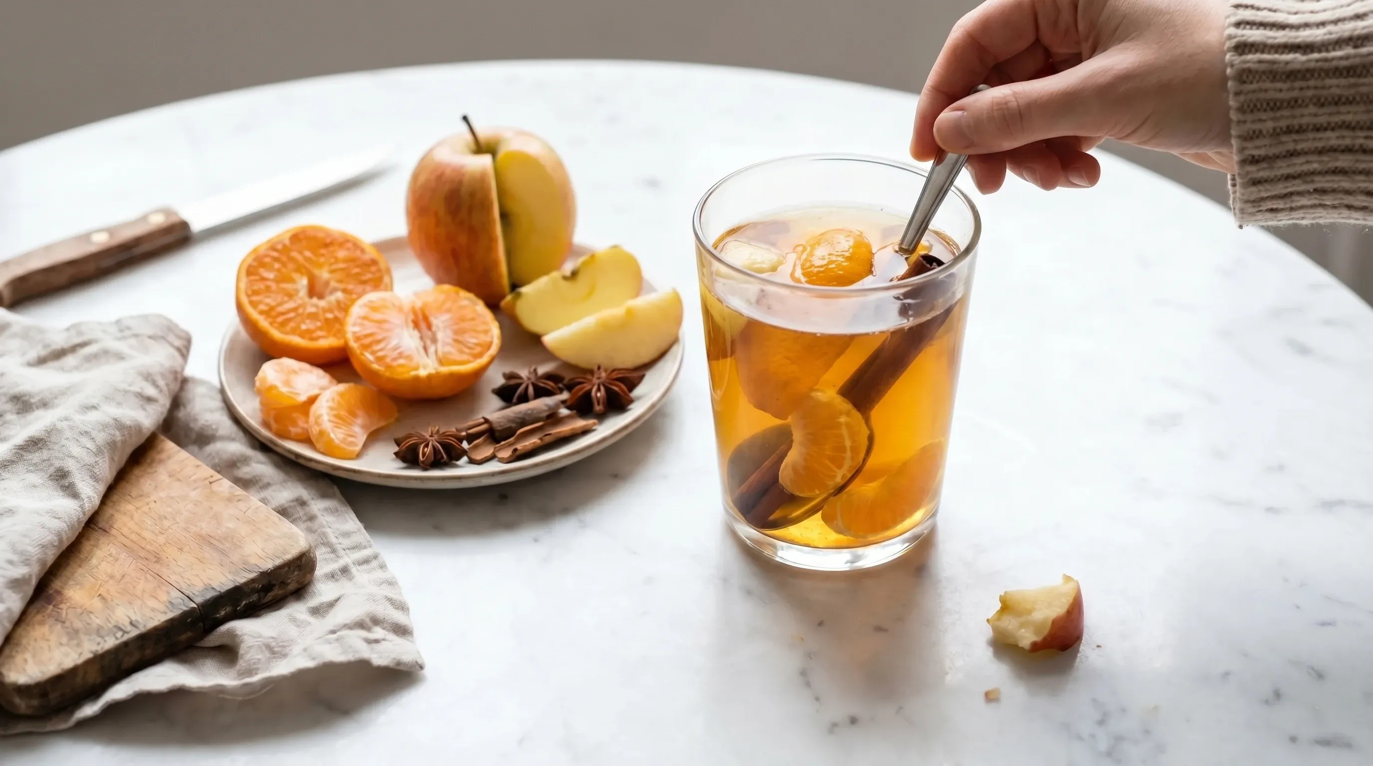 Apfel Zimt Tee mit Clementine