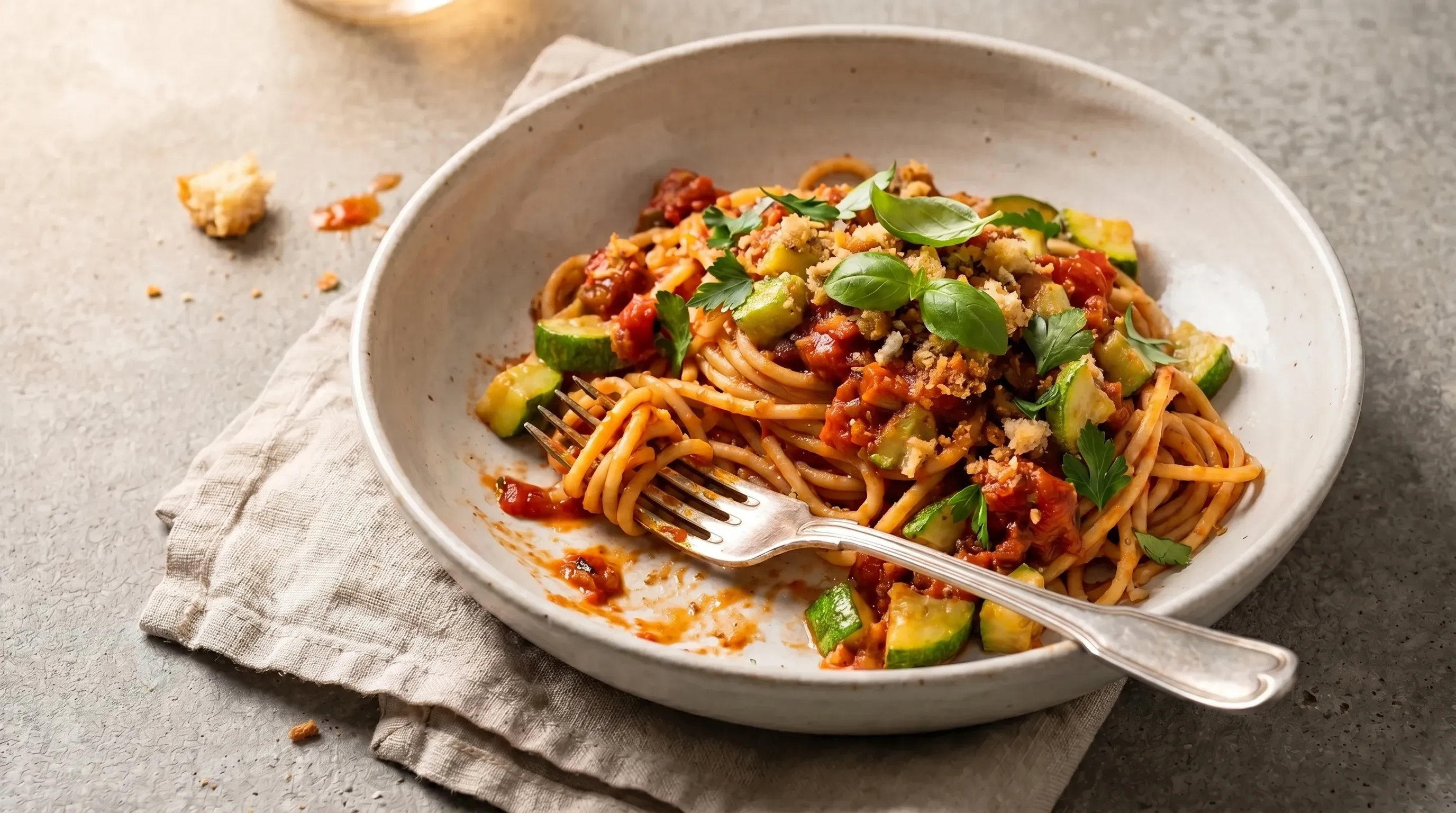 Gemüse-Pasta mit Oliven