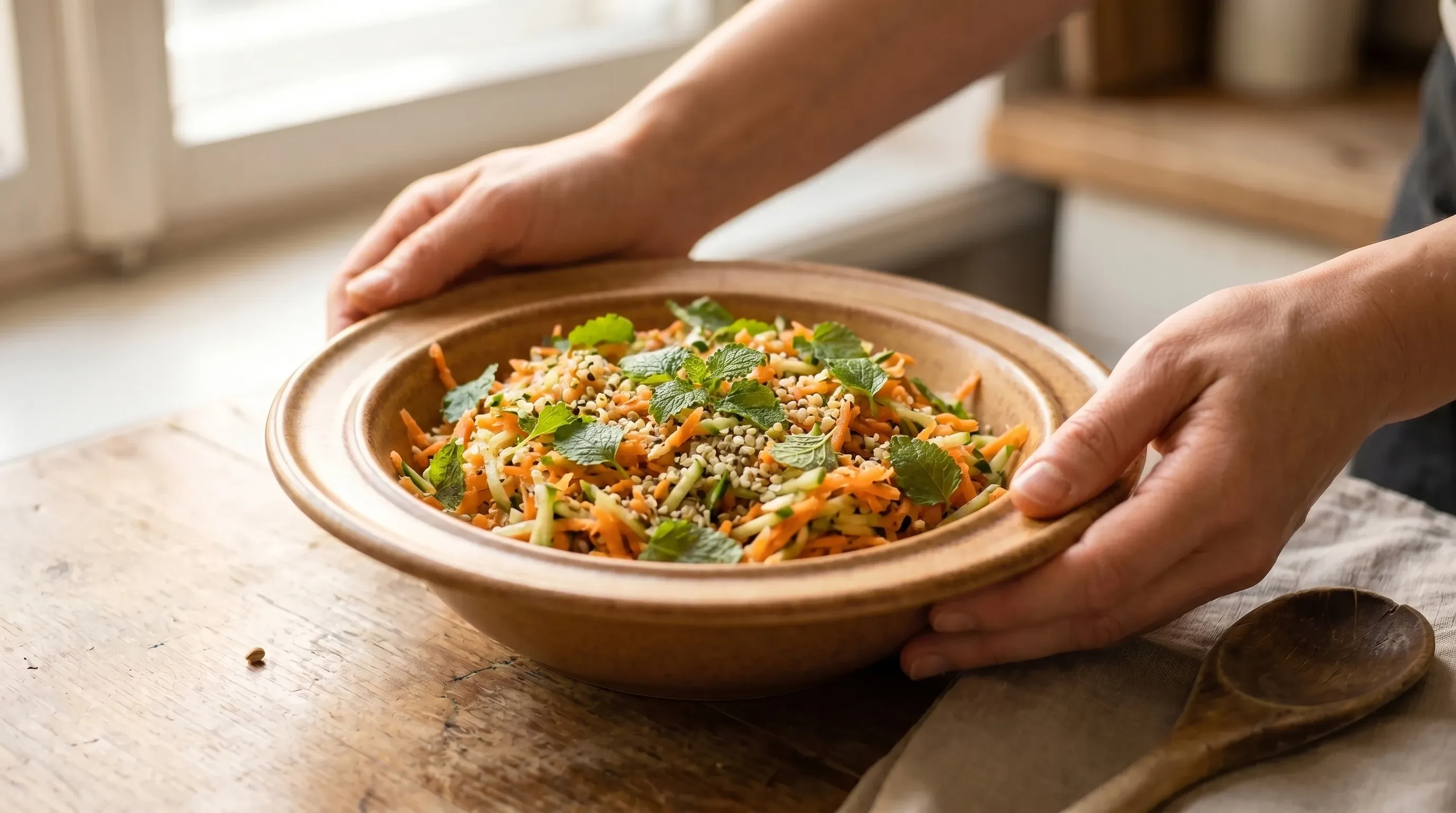 Karotten-Hanf-Salat – histaminarm & glutenfrei & vegan